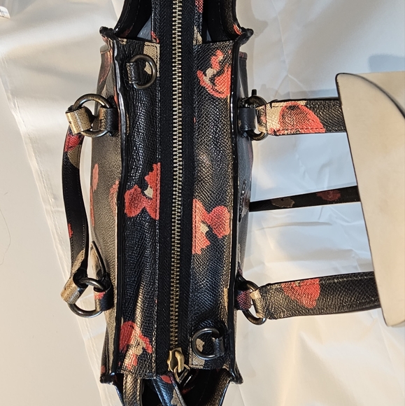 Authentic Coach Mini Crosby Floral Printed Leather Satchel Bag (33856)-rare - Picture 5 of 11